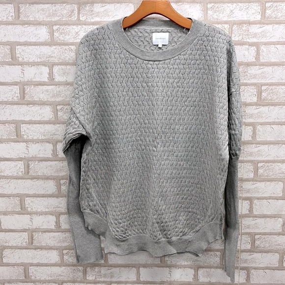 sundays Sweaters - “We Are Sundays” Gray Micro Cable Knit Sweater 2 Light Gray
